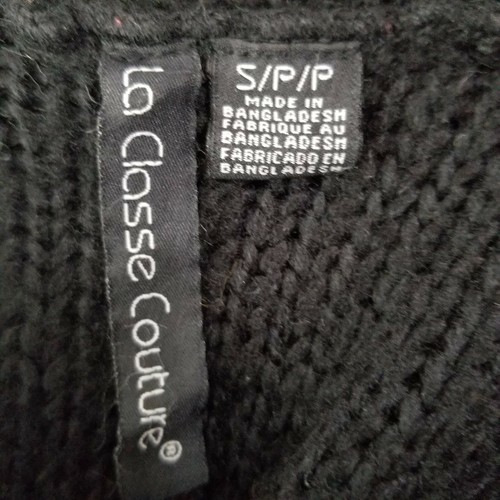 La Classe Couture Black Acrylic Cowl Neck Sweater Size S - Picture 7 of 8