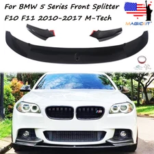 For 2011-2016 BMW 5 Series F10 F11 M Tech Front Bumper Lip Splitter Glossy Black