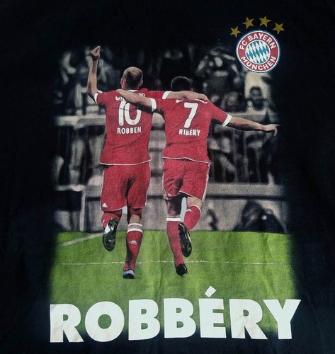 FC Bayern München Ribéry & Roben Duo Robbéry T-Shirt Fußball Tee 3XL Brustumfang 48-53"