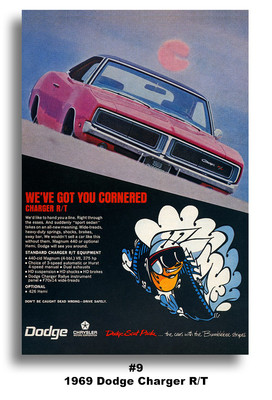 ポスター RT-149553 13x19 1969 DODGE CHARGER R/T MOPAR ART AD POSTER 383 440 426 GOT