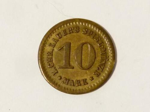 Antique Wilhelm German 10 Marks  Toy Model Coin Miniature #30* - Picture 1 of 1