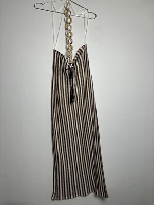 Blithe LA Brown and Cream Striped Maxi Dress -Size Small- *Pre-Owned*