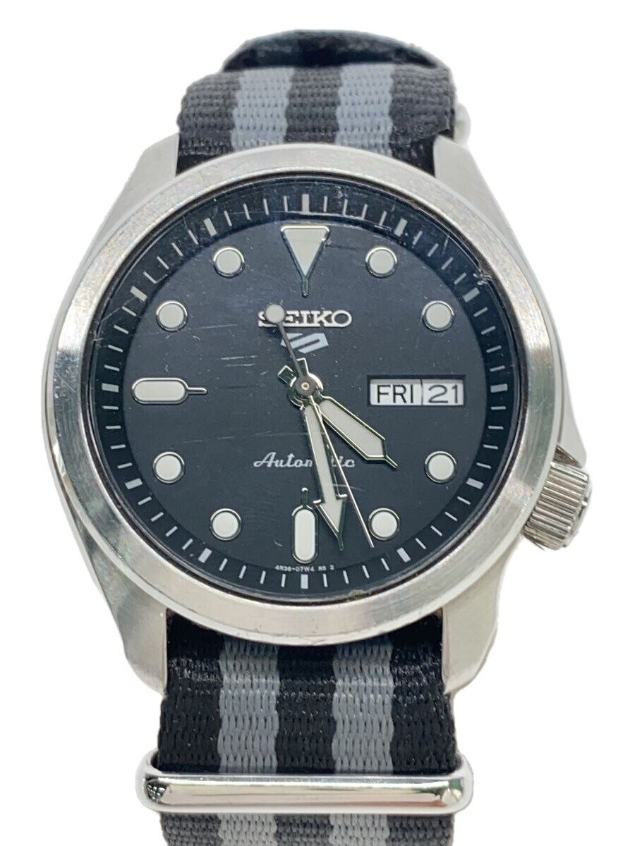 美品 SEIKO セイコー5 スポーツ 4R36-08L0 SRPE67K1 SEIKO 4R36-08L0 Men's Automatic Watch Analog Black Multi