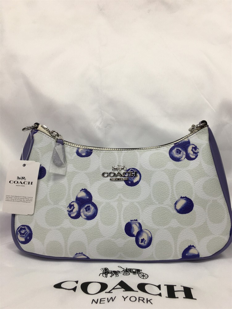 NWT Coach Teri 2way Shoulder Bag With Fashion Blueberry Print CR292  
