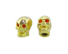 NEW! VINTAGE SKULL VALVE CAPS IN GOLD USED FOR SCHRADER VALVE.