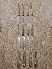 Godinger Silverplate Flatware Weave 12 dinner knives 