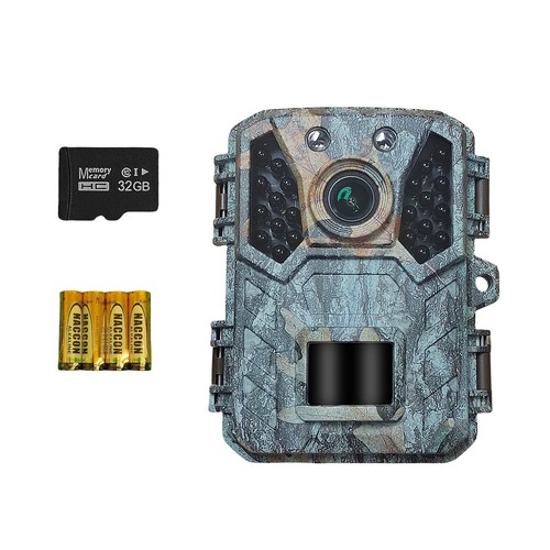 Wildlife Trail Camera 16MP 1080P HD, Night Vision Waterproof Hunting Camera 32GB