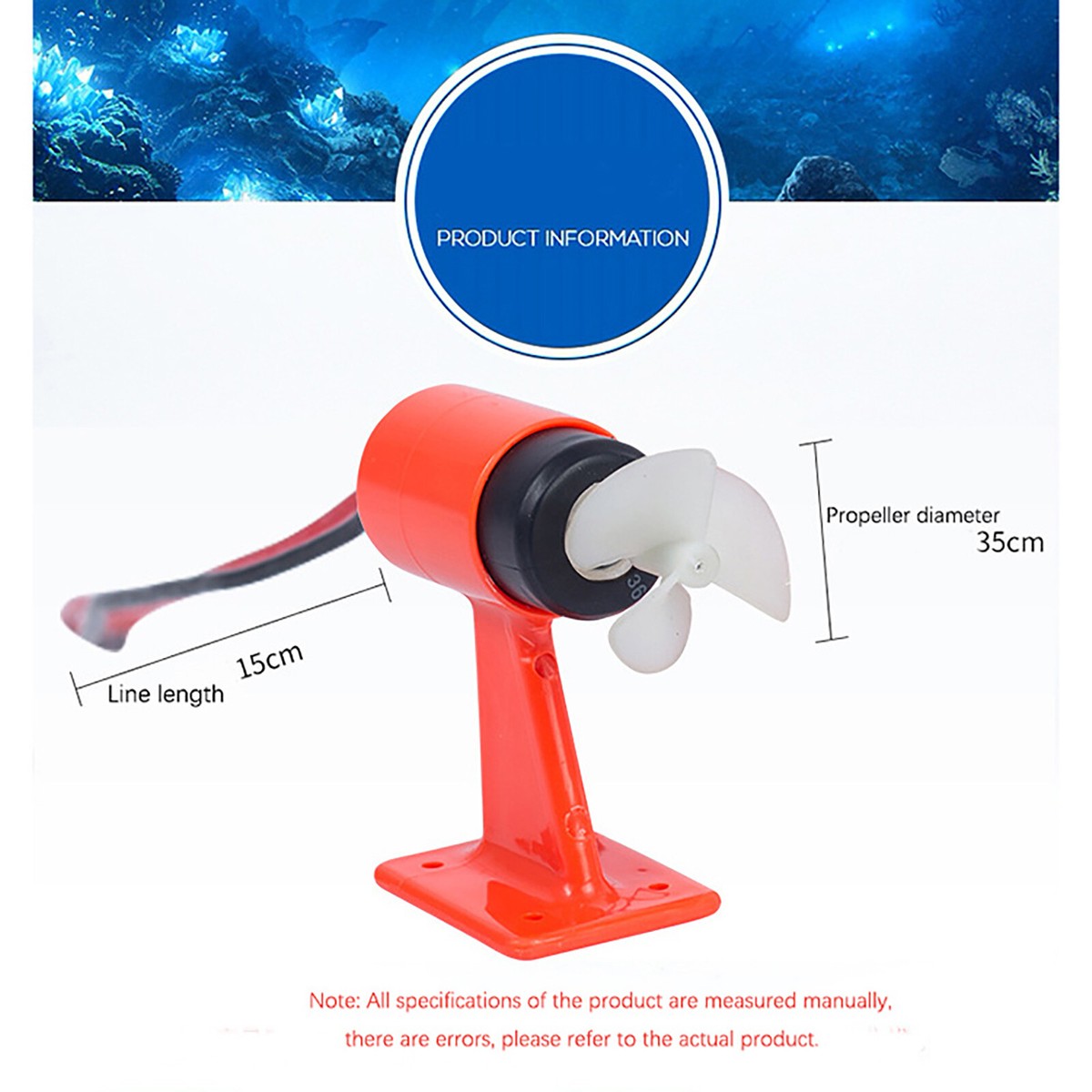 Motore Brushless Subacqueo 480KV In Senso Orario Con Eliche A 4 Pale Motore Elettrico 12-24V Per Parti Di Barche Con Esche RC