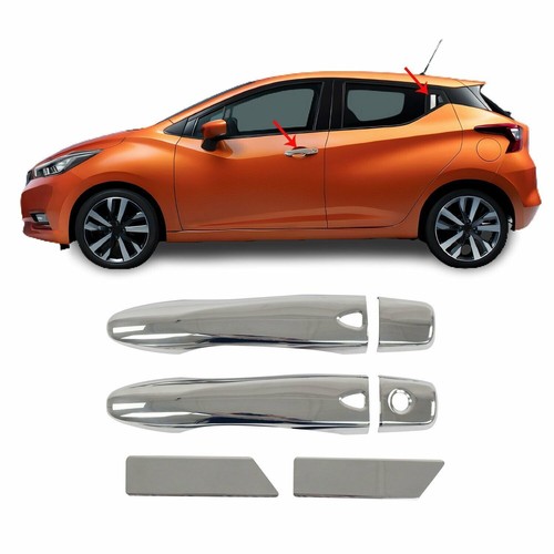 Türgriff Blende Türgriffkappen für Nissan Micra 2017-2024 4-Tür Edelstahl 6x - Afbeelding 2 van 7