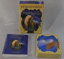 Angel Therapy Oracle Cards 44 Gold Gilded Deck Guidebook Box Doreen Virtue Tarot