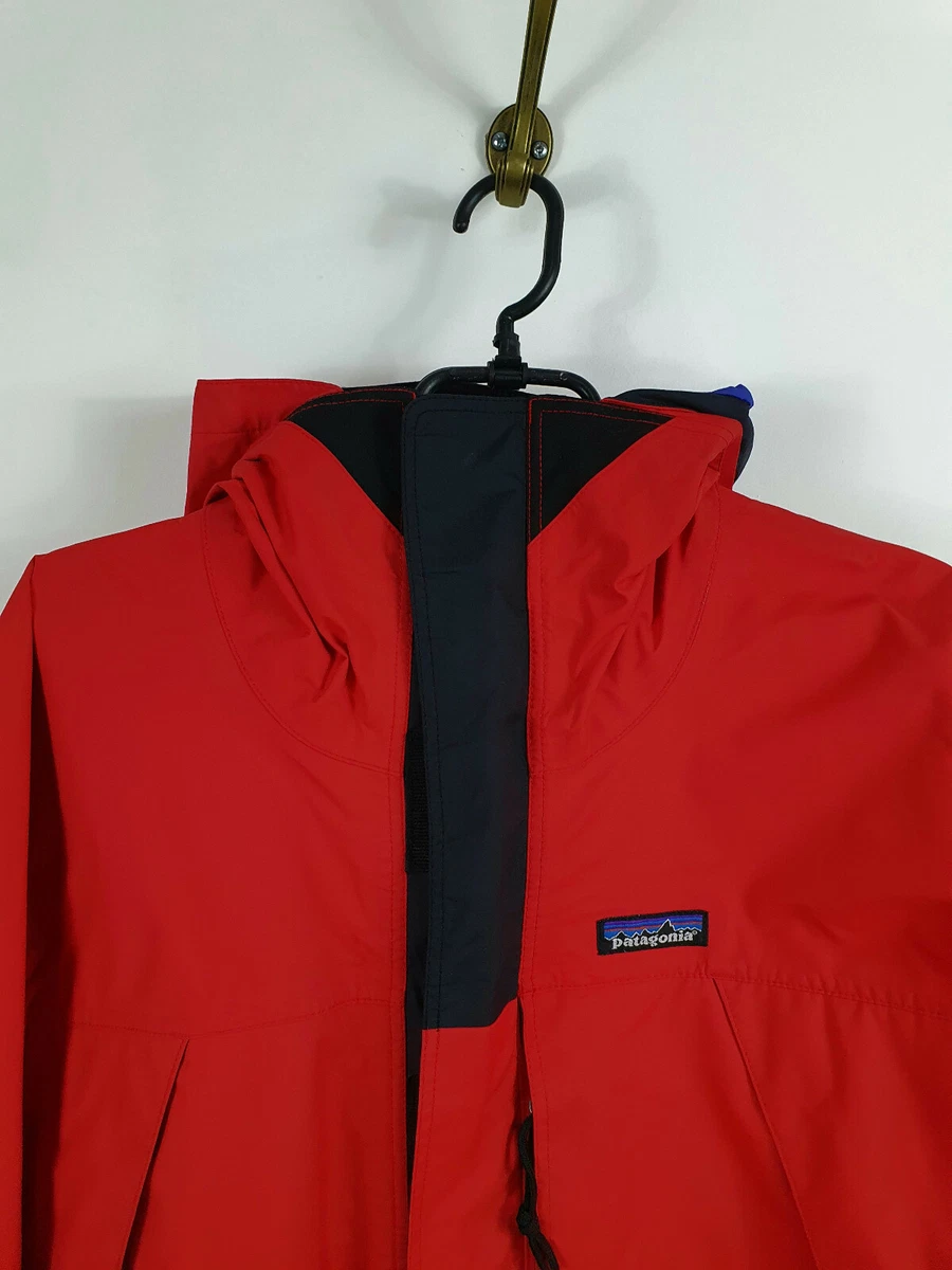 Patagonia Rain Jacket Red Full Zip Nylon Men Size M