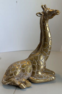 Global Resin 10'' Sitting Giraffe , Gold Home Decor Regal