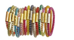 Authentic Carolina Bucci Bambini Twister Bracelet Sterling Silver Gold Plated Thread woven