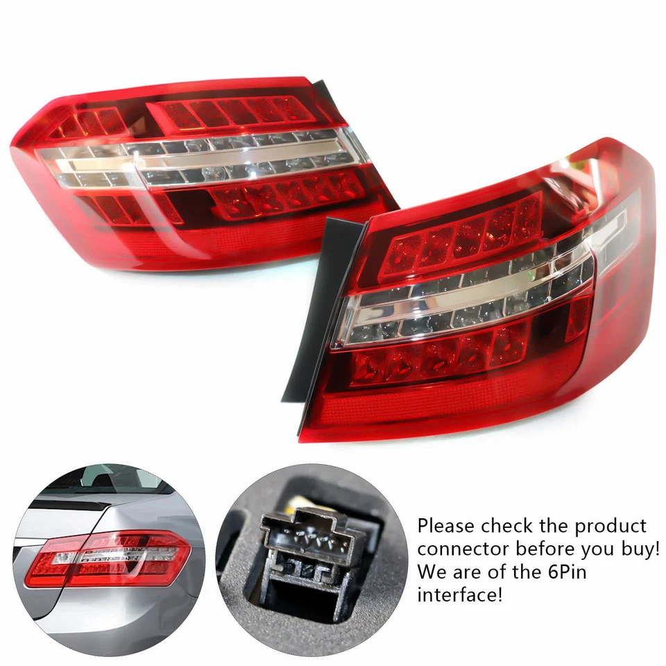 Pair Tail Lights For 2010-2013 Mercedes Benz Sedan W212 E200 E300 E63 AMG LED Foto 2 de 4