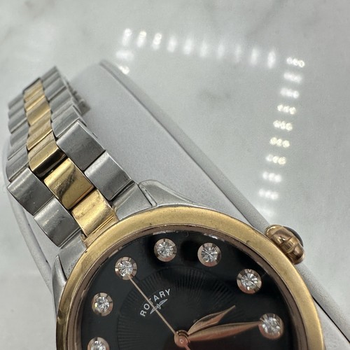 Rotary Womens Project D Black Dial Two Tone Stainless Steel Bracelet Watch 34mm - Picture 3 of 14