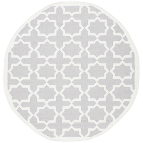 SAFAVIEH Dhurries DHU549G Handwoven Grey / Ivory Rug - Picture 6 of 26