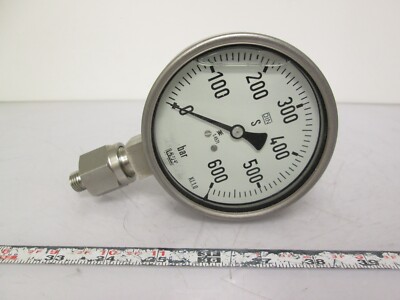 Wika Bourdon Tube Pressure Gauge 100mm Diameter 0-600bar G1/2B Thread