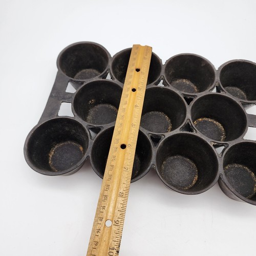 Antiguo No. Sartén para magdalenas de hierro fundido 10 B con 11 formas - Imagen 8 de 10