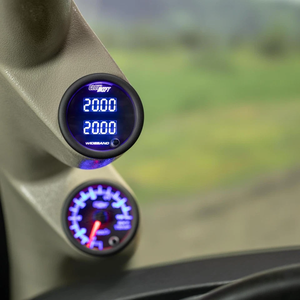 GlowShift Black 7 Color Dual Wideband Air/Fuel Ratio Gauge w LSU Oxygen Sensors - Image 3 of 4