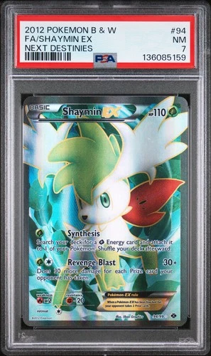 2012 POKEMON BLACK & WHITE NEXT DESTINIES #94 FULL ART/SHAYMIN EX PSA 7