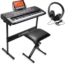 61 Key Electronic Keyboard Piano w/ Stand, Bench & Headphones, Set for Beginners