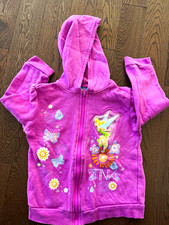Disney Fairies Tinker Bell Purple Hooded Full Zip Fleece Hoodie Girls 5T