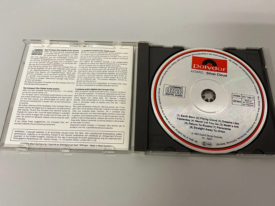 Kitaro – Silver Cloud - first press CD © 1984 (smooth jewel case) - Bild 2 von 3