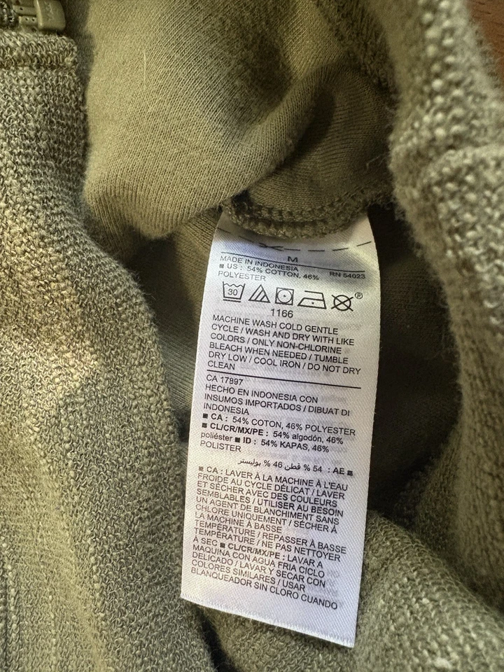 Sudadera con capucha para mujer Green Old Navy recortada con cremallera M minimalista Foto 3 de 3