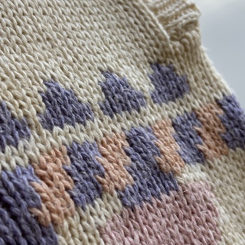 Vintage 80s Radishes & Roses Wool Blend Knit Sweater Vest Women Small Pastel Art - Picture 7 of 9