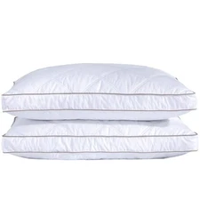 ® Goose Feathers and Down Pillow for Sleeping Gusseted Bed Hotel Collection P...