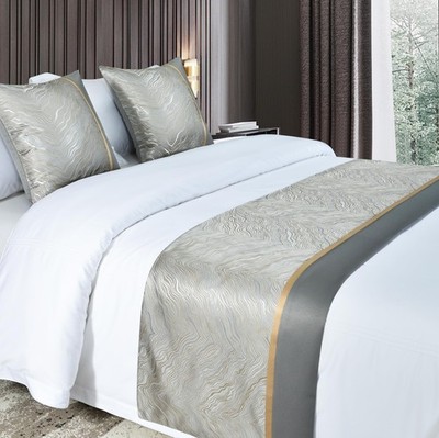 Gäste Ruyunlai Bettläufer Luxushotel 2 Kissenbezüge (50 x 50 cm), hellgrau 