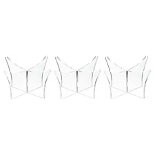 3Pcs 4.7" Acrylic Ball Display Stand Holder Football Basketball Bracket Clear