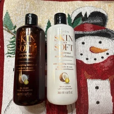 Avon Skin So Soft SUPREME NOURISHMENT Coconut  Oil Wash & Milk Lotion 11.8 oz ea