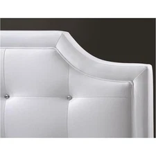 Bowery Hill Modern Tufted Faux Leather Full Platform Bed in White