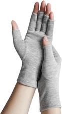 Rayon Derived from Bamboo Compression Gloves – Fingerless Medium, Grey 