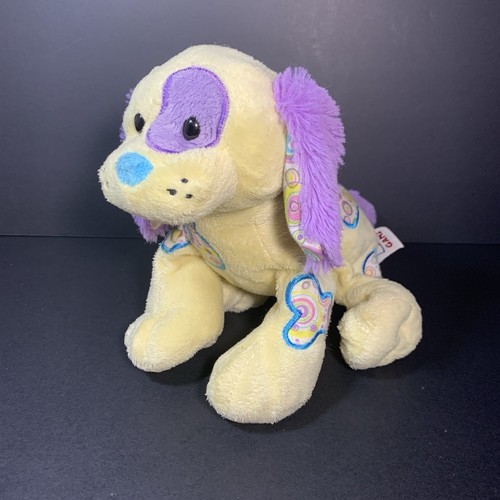 GANZ Webkinz Jelly Bean Puppy Plush HM474 Retired Yellow Purple 2008 NO CODE*