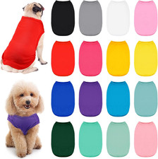 16 Pieces Small Dog Clothes Cute Blank Puppy Shirts Soft Dog Sweatshirts Breatha