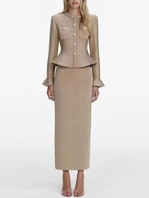 Self-Portrait Womens Autumn Winter New Temperament Diamond Knitted Dress