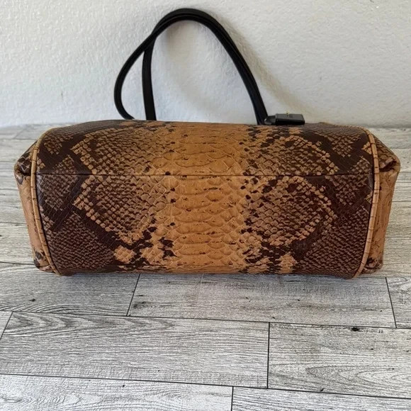 Coach Minetta Python Embossed Leather Crossbody B… - image 9