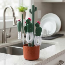 Cacti Bottle  Straw Cleaning Brush Set   Durable, Multi-Size, Terracotta Design