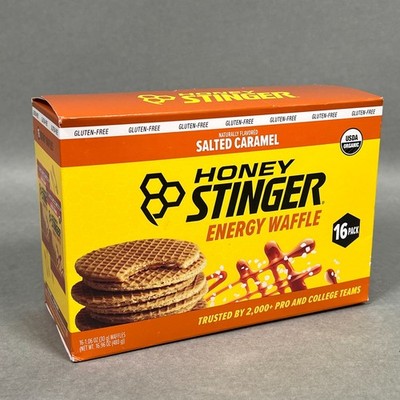 16 Pack  Honey Stinger Organic Energy Waffle Salted Caramel Stroopwaffel Running
