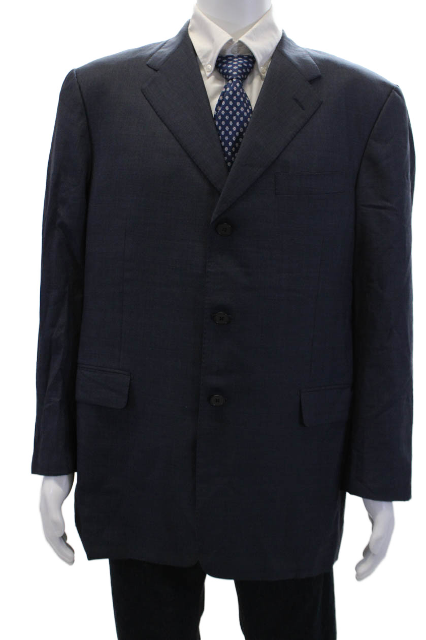 Hickey Freeman Mens Solid Wool Single Breasted Bl… - image 1