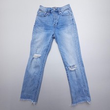 Madewell The Perfect Vintage Jeans Womens 25 Blue Distressed Denim 25" Inseam