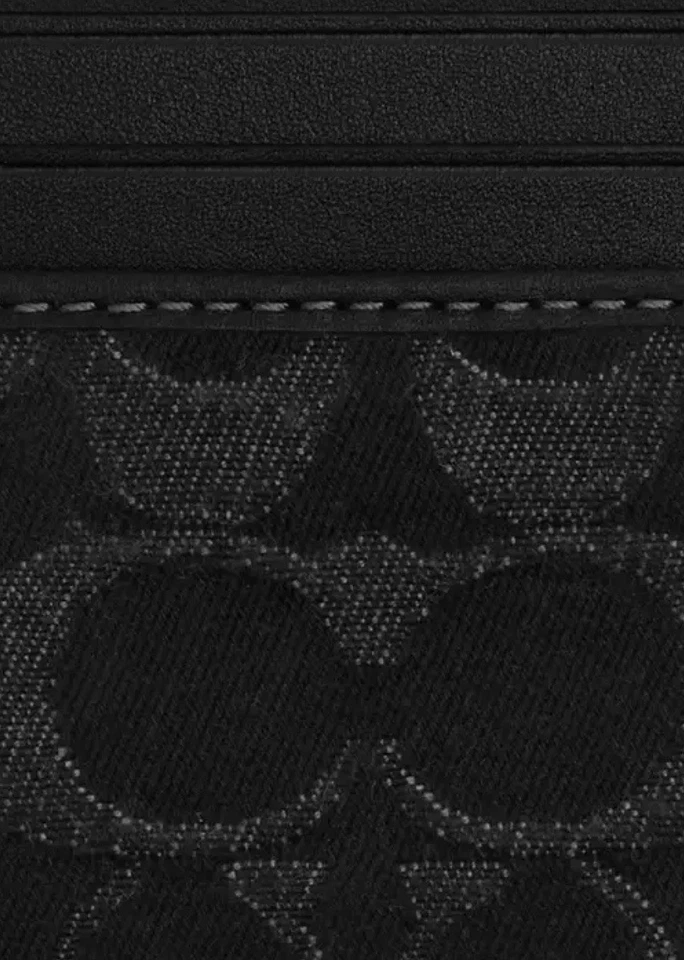 💠NUEVA Cartera Estuche para Tarjetas Coach 💠 Denim Signature 💠NEGRO CAJ47 Foto 3 de 4