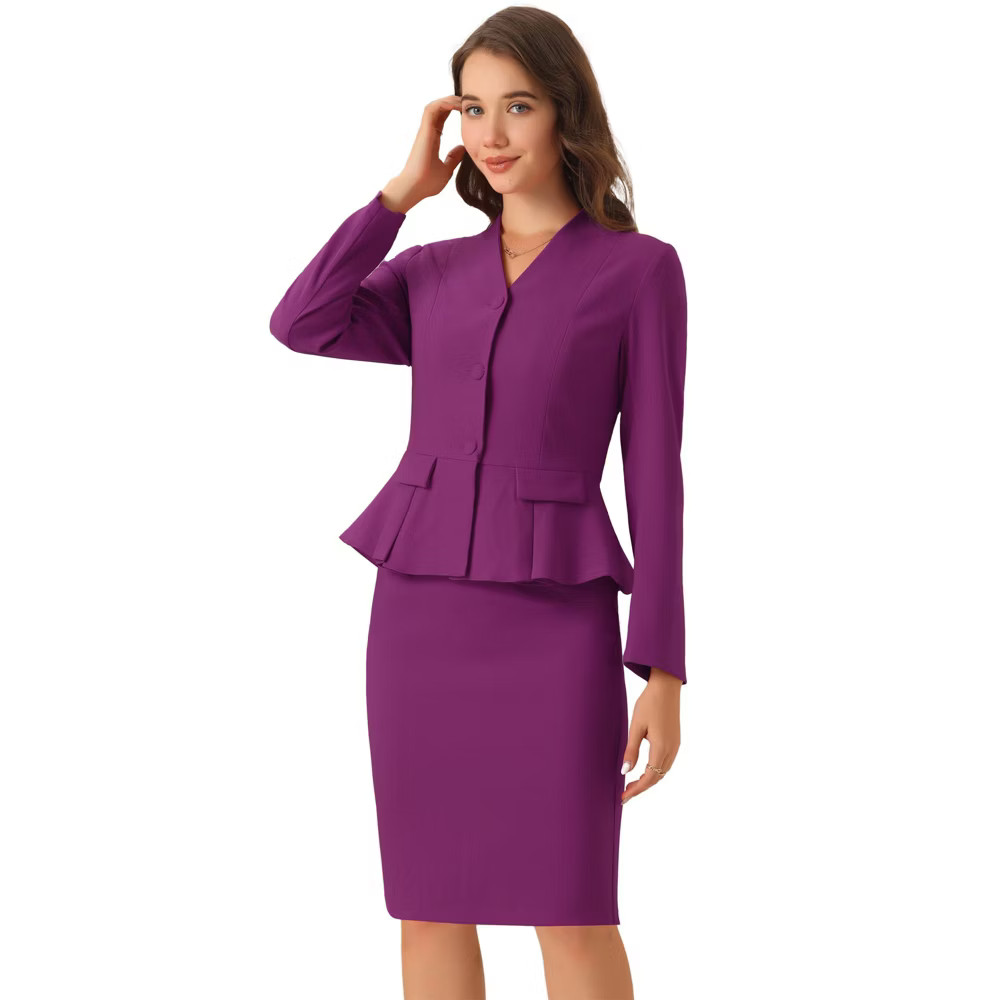 peplum dress and blazer Brocade Dress with Peplum Jacket Set