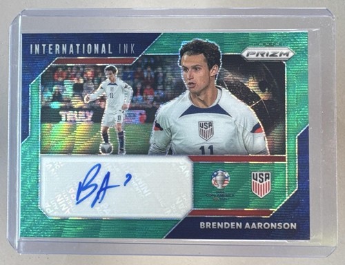 Brenden Aaronson 2024 Panini Prizm Copa America Green Wave International Auto