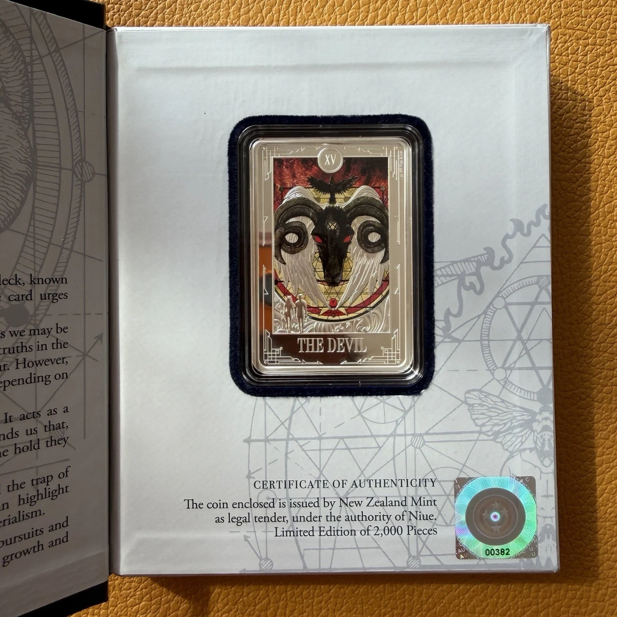 1 Oz Plata TAROT CARDS - THE DEVIL - 2024. Solo 2.000 Unidades. New Zealand Mint