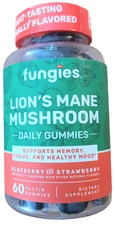 Fungies Lion’s Mane Mushroom Gummies Blueberry & Strawberry 60 ct EXP 12/26