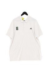 Adidas Men's Polo XL White Graphic Polyester with Elastane, Spandex Basic