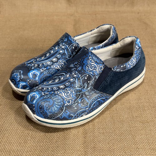 Alegria Sayde Zapatos Mujer 37 US 7 Azul Paisley Sin Cordones Cómodos Mocasines Cuero - Imagen 3 de 10